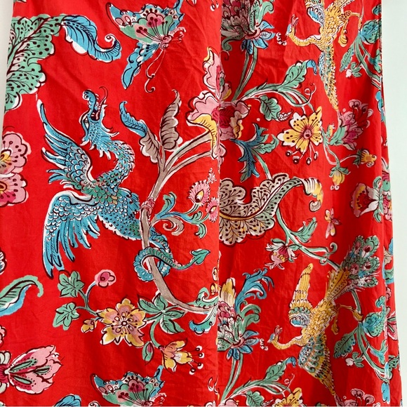 Tyler Böe Red Dragon Mini Dress Frill Neck Sleeve Floral Red Animal XL - Picture 8 of 10